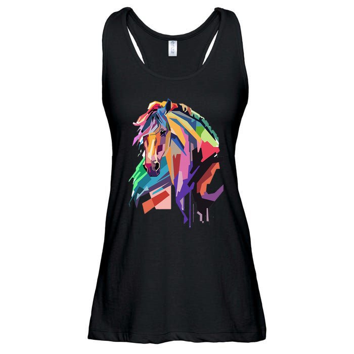 Awesome Horse Horseback Riding Equestrian Lovers Gifts Ladies Essential Flowy Tank