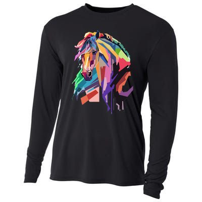 Awesome Horse Horseback Riding Equestrian Lovers Gifts Cooling Performance Long Sleeve Crew