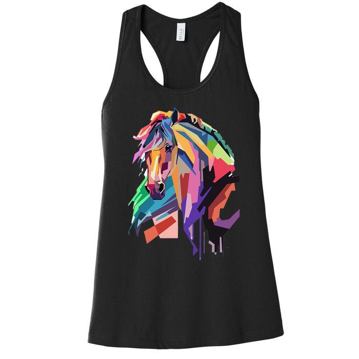 Awesome Horse Horseback Riding Equestrian Lovers Gifts Women's Racerback Tank