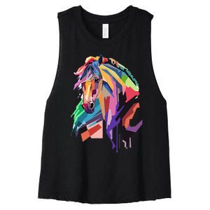 Awesome Horse Horseback Riding Equestrian Lovers Gifts Women's Racerback Cropped Tank