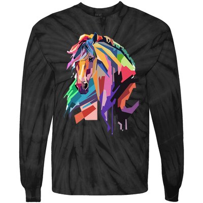 Awesome Horse Horseback Riding Equestrian Lovers Gifts Tie-Dye Long Sleeve Shirt