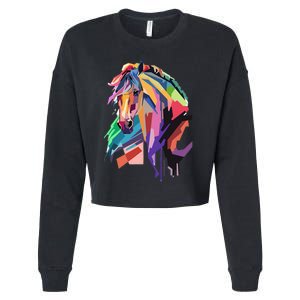 Awesome Horse Horseback Riding Equestrian Lovers Gifts Cropped Pullover Crew