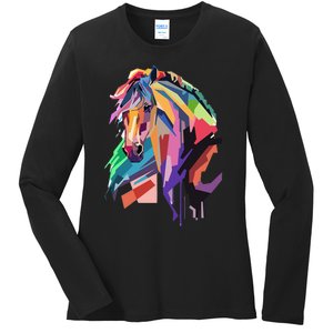 Awesome Horse Horseback Riding Equestrian Lovers Gifts Ladies Long Sleeve Shirt