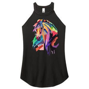 Awesome Horse Horseback Riding Equestrian Lovers Gifts Women's Perfect Tri Rocker Tank