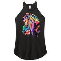 Awesome Horse Horseback Riding Equestrian Lovers Gifts Women's Perfect Tri Rocker Tank