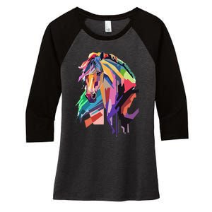 Awesome Horse Horseback Riding Equestrian Lovers Gifts Women's Tri-Blend 3/4-Sleeve Raglan Shirt