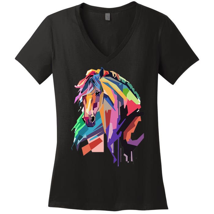 Awesome Horse Horseback Riding Equestrian Lovers Gifts Women's V-Neck T-Shirt