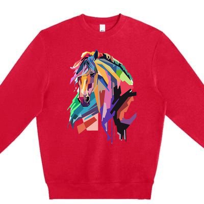 Awesome Horse Horseback Riding Equestrian Lovers Gifts Premium Crewneck Sweatshirt