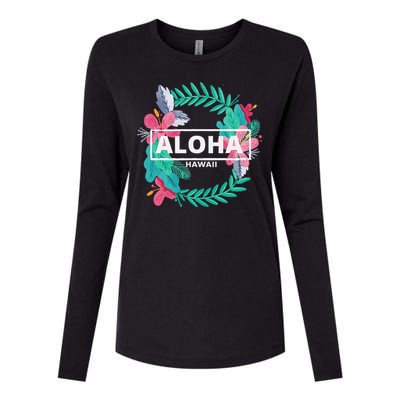 Aloha Hawaii Hibiscus Flowers Womens Cotton Relaxed Long Sleeve T-Shirt