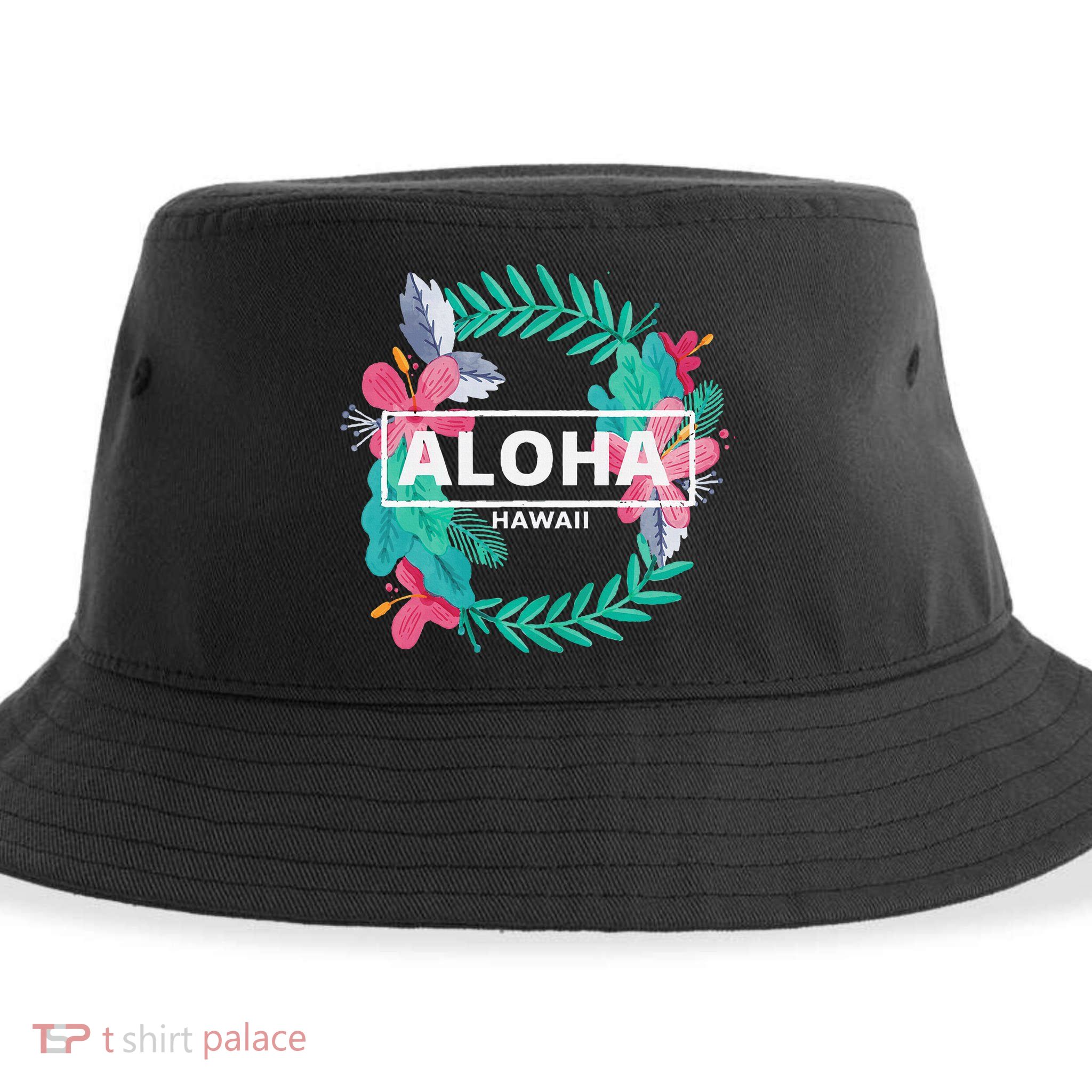 Aloha Hawaii Hibiscus Flowers Sustainable Bucket Hat