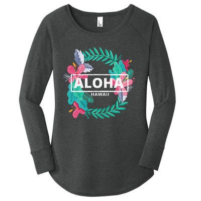 Aloha Hawaii Hibiscus Flowers Women's Perfect Tri Tunic Long Sleeve Shirt