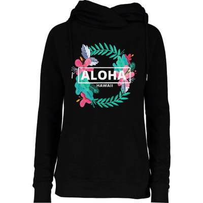 Aloha Hawaii Hibiscus Flowers Womens Funnel Neck Pullover Hood