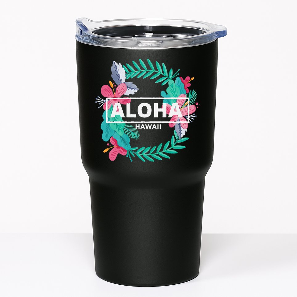 Aloha Hawaii Hibiscus Flowers Tumbler