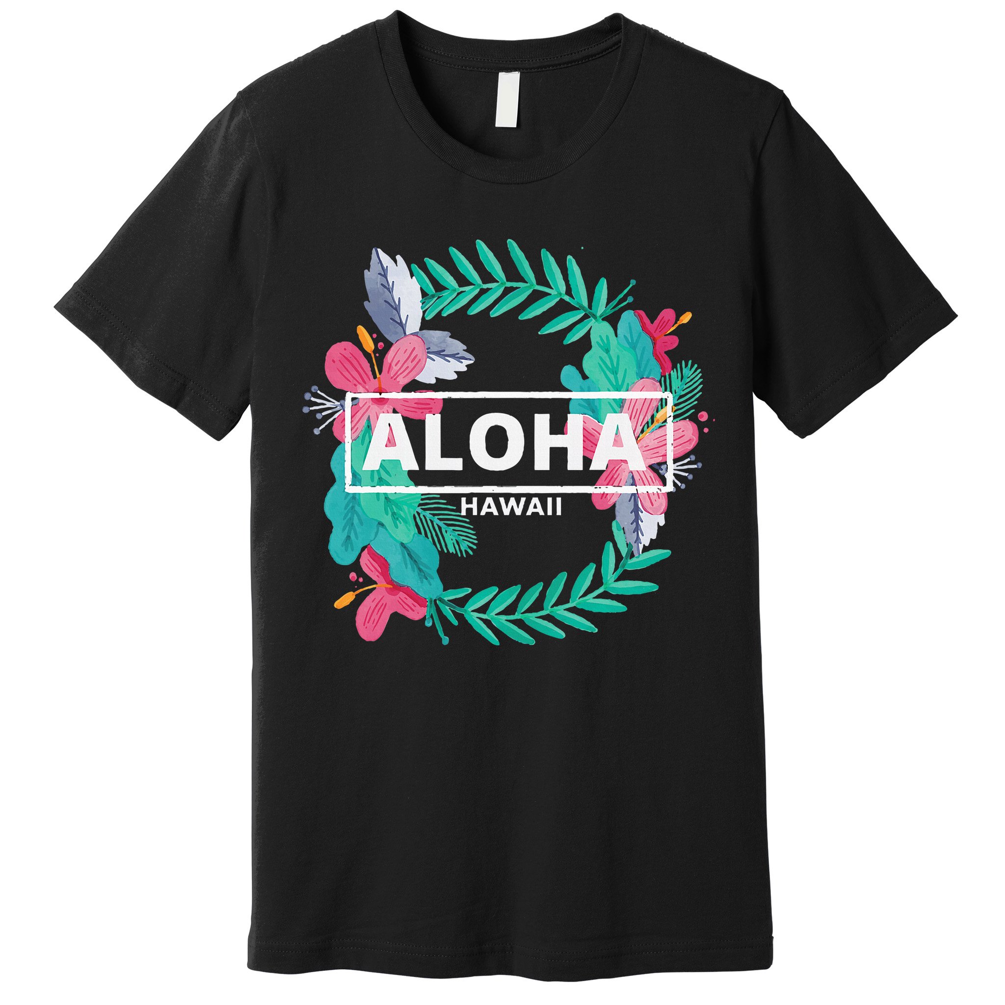 Aloha Hawaii Hibiscus Flowers Premium T-Shirt