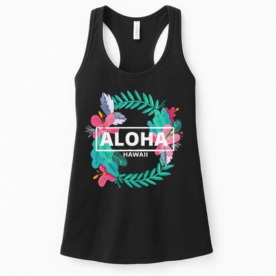 Aloha Hawaii Hibiscus Flowers Womens Tank Top