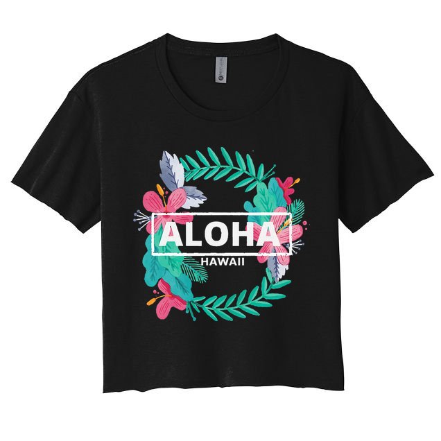 Aloha Hawaii Hibiscus Flowers Crop Top