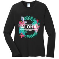 Aloha Hawaii Hibiscus Flowers Ladies Long Sleeve Shirt