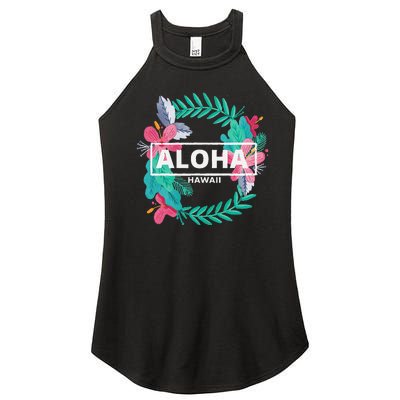 Aloha Hawaii Hibiscus Flowers Women's Perfect Tri Rocker Tank