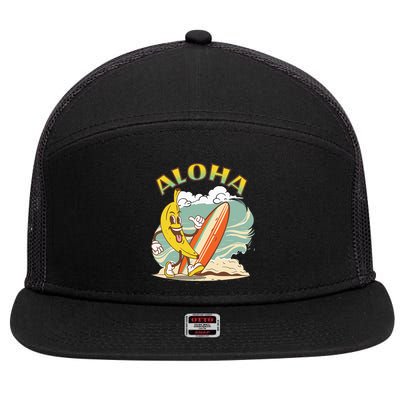 Aloha Hawaii Hawaiian Island Tees Surf 7 Panel Mesh Trucker Snapback Hat