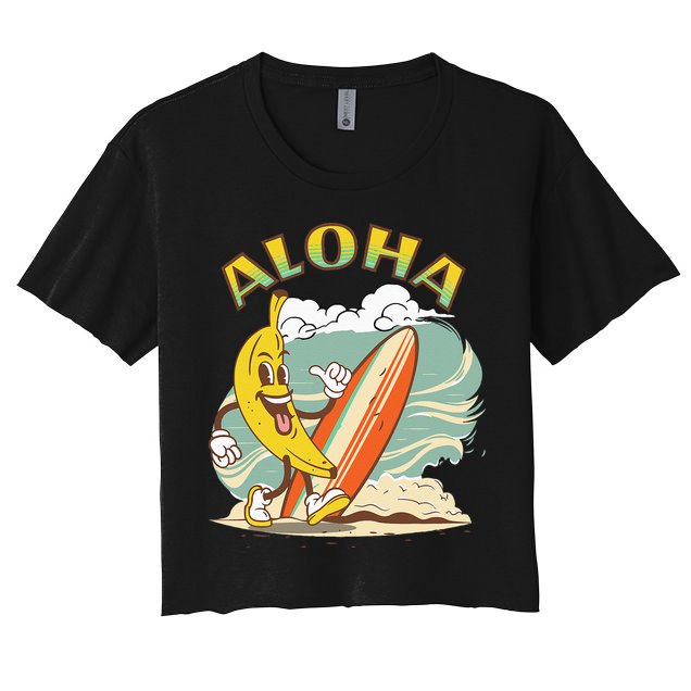 Aloha Hawaii Hawaiian Island Tees Surf Crop Top
