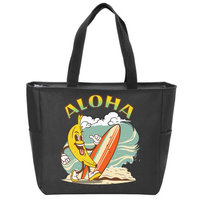 Aloha Hawaii Hawaiian Island Tees Surf Zip Tote Bag
