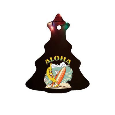 Aloha Hawaii Hawaiian Island Tees Surf Ceramic Tree Ornament