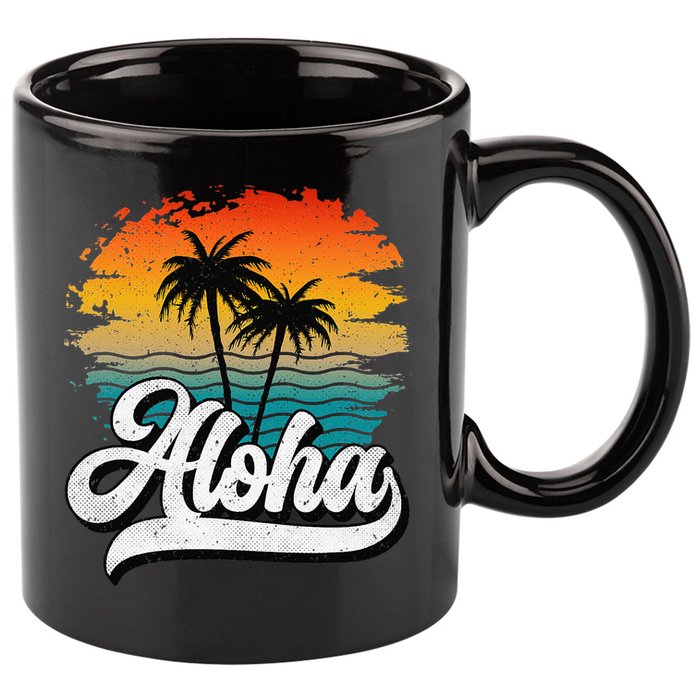 Aloha Hawaii Hawaii Lover Retro Aloha 11oz C Handle Ceramic Mug