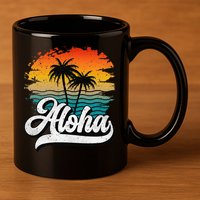Aloha Hawaii Hawaii Lover Retro Aloha 11oz C Handle Ceramic Mug