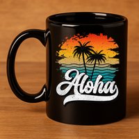 Aloha Hawaii Hawaii Lover Retro Aloha 11oz C Handle Ceramic Mug