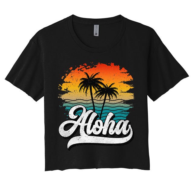 Aloha Hawaii Hawaii Lover Retro Aloha Crop Top