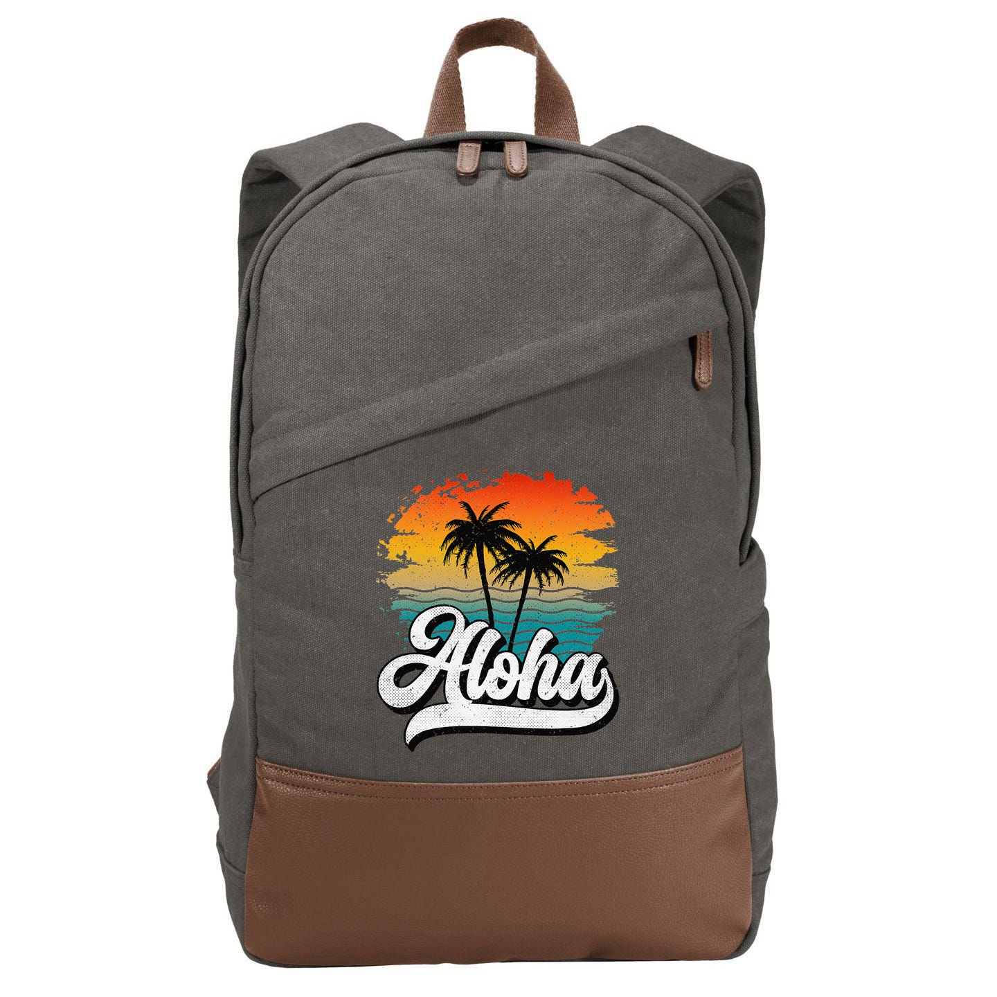 Aloha Hawaii Hawaii Lover Retro Aloha Cotton Canvas Backpack