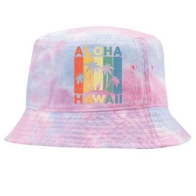 Aloha Hawaii Hawaiian Island Palm Beach Surfboard Surf Tie-Dyed Bucket Hat