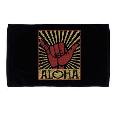 Aloha Hawaiian Hawaii Vintage Distressed Shaka Sign Microfiber Hand Towel