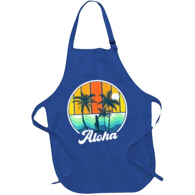 Aloha Hawaii Hawaiian Shirts For Boys Girls Palm Tree Surf Full-Length Apron With Pockets