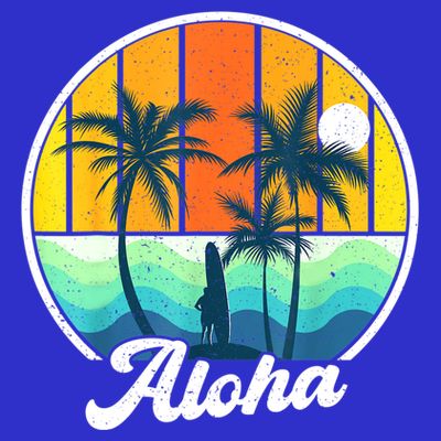 Aloha Hawaii Hawaiian Shirts For Boys Girls Palm Tree Surf T-Shirt
