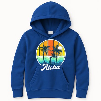 Aloha Hawaii Hawaiian Shirts For Boys Girls Palm Tree Surf Kids Hoodie