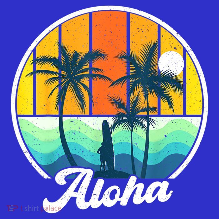 Aloha Hawaii Hawaiian Shirts For Boys Girls Palm Tree Surf Kids T-Shirt