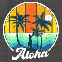 Aloha Hawaii Hawaiian Shirts For Boys Girls Palm Tree Surf Vector Backpack