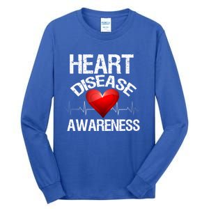 American Heart Health Month Gift Heart Disease Awareness Funny Gift Tall Long Sleeve T-Shirt