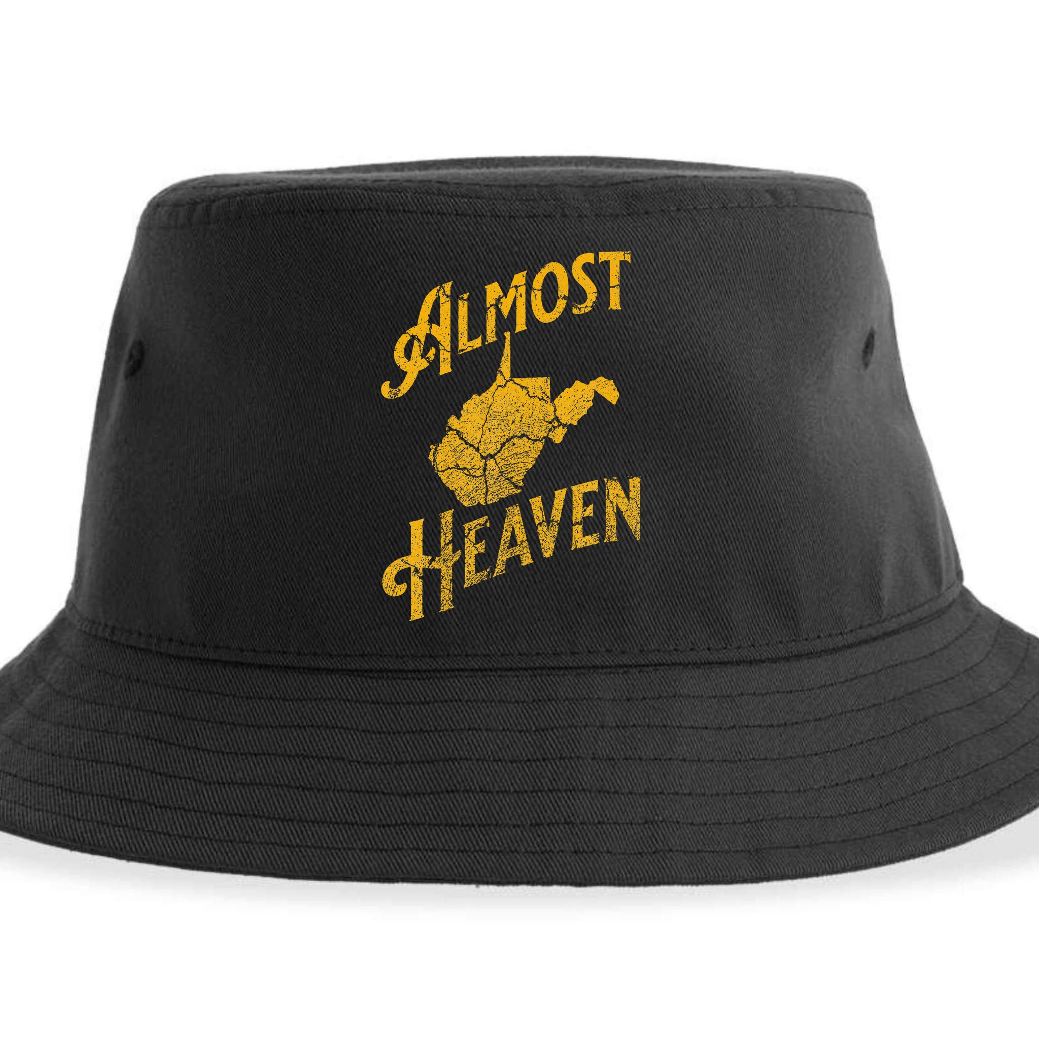 Almost Heaven Home West Virginia Map 304 Wv Vintage Sustainable Bucket Hat