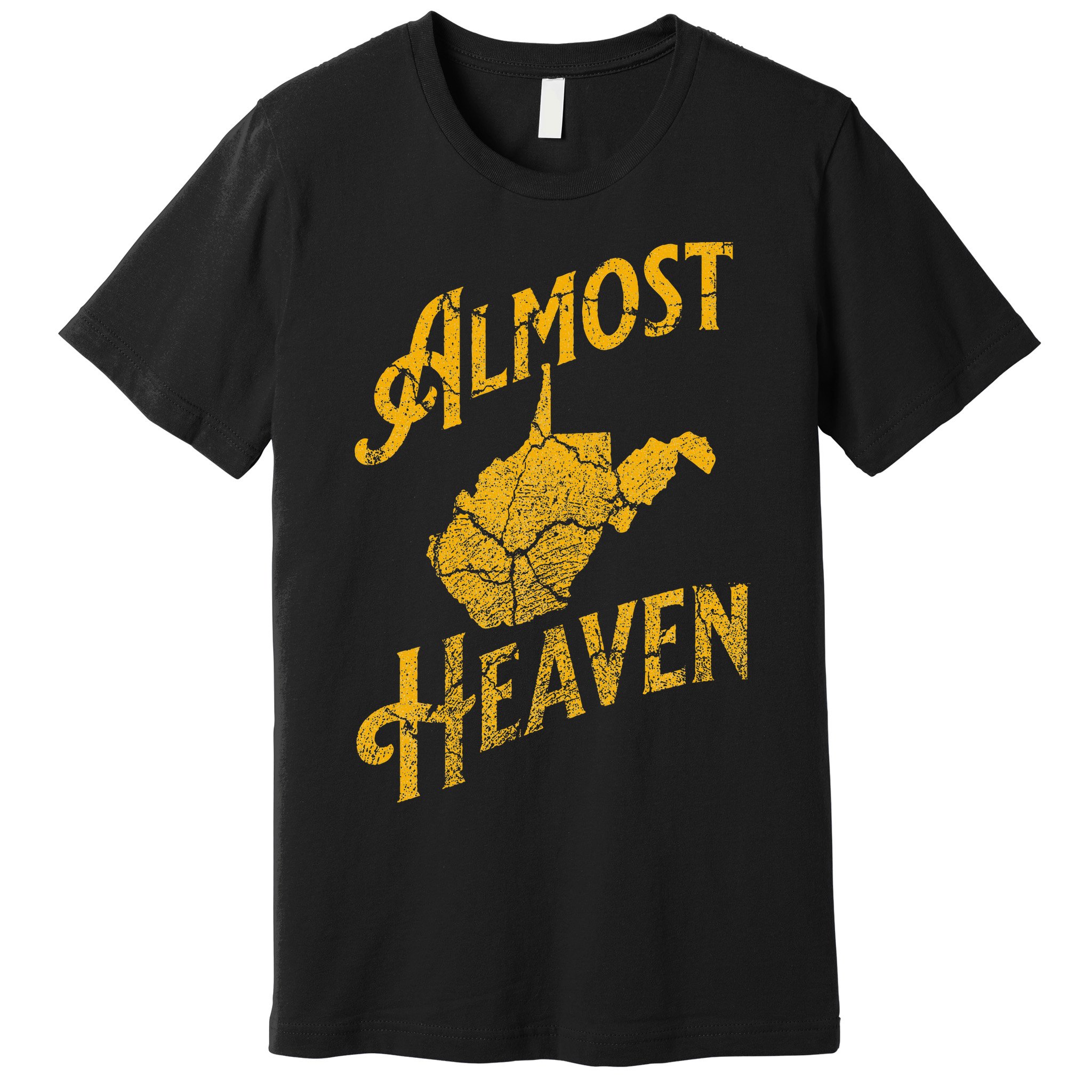 Almost Heaven Home West Virginia Map 304 Wv Vintage Premium T-Shirt
