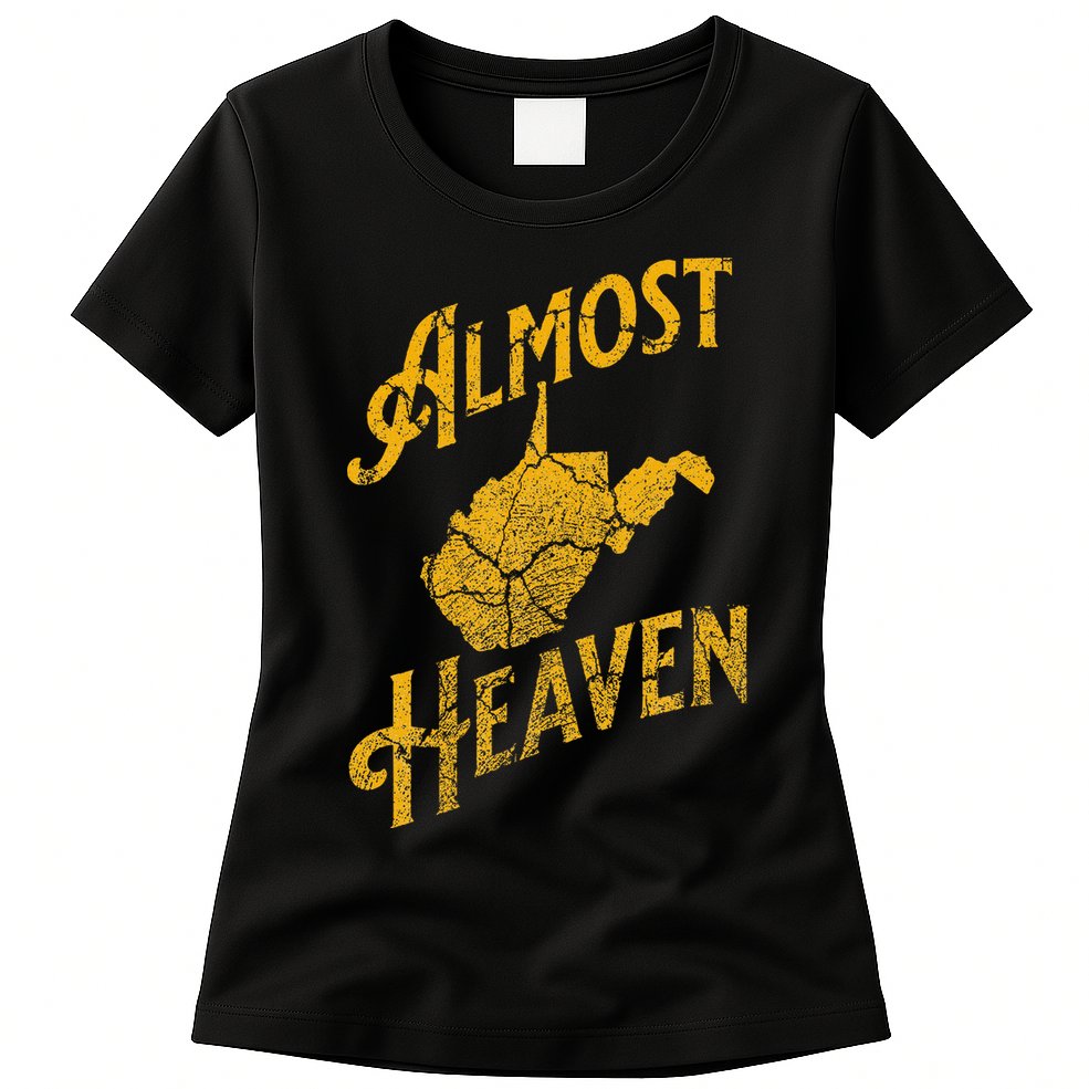 Almost Heaven Home West Virginia Map 304 Wv Vintage Womens T-Shirt