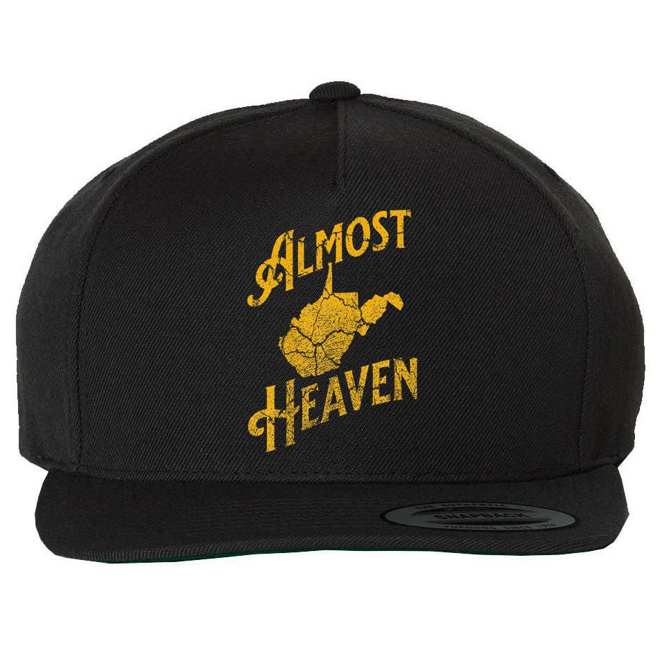 Almost Heaven Home West Virginia Map 304 Wv Vintage Wool Snapback Cap