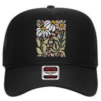 Aloha Hawaiian Hibiscus Flower Hawaii Vacation High Crown Mesh Back Trucker Hat