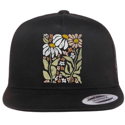 Aloha Hawaiian Hibiscus Flower Hawaii Vacation Flat Bill Trucker Hat