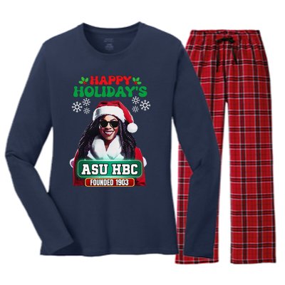 Asu Hbc Historical Black College Hbc Proud Alums Women's Long Sleeve Flannel Pajama Set 