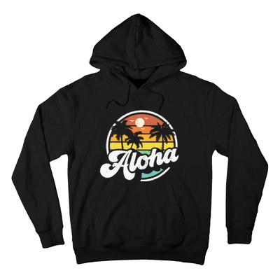 Aloha Hawaii Hawaiian Island Vacation Palm Trees Beach Gift Hoodie