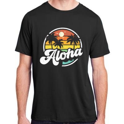 Aloha Hawaii Hawaiian Island Vacation Palm Trees Beach Gift Adult ChromaSoft Performance T-Shirt