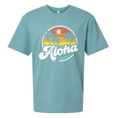 Aloha Hawaii Hawaiian Island Vacation Palm Trees Beach Gift Sueded Cloud Jersey T-Shirt