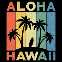 Aloha Hawaii Hawaiian Island Palm Beach Surfboard Surf Cooling Performance Crew T-Shirt
